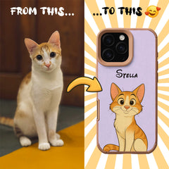 Fairy Tale Pet Portrait TPU & PU iPhone Case – Custom Cartoon Portrait from Your Photo
