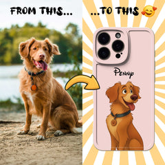 Fairy Tale Pet Portrait TPU iPhone Case – Custom Cartoon Portrait from Your Photo