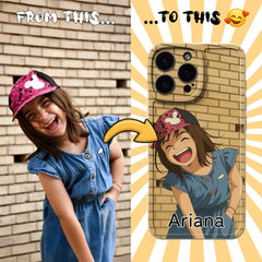 Ghibli-Inspired TPU iPhone Case – Custom Cartoon Portrait from Your Photo
