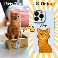 Fairy Tale Pet Portrait TPU iPhone Case – Custom Cartoon Portrait from Your Photo