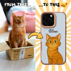 Fairy Tale Pet Portrait TPU & PU iPhone Case – Custom Cartoon Portrait from Your Photo