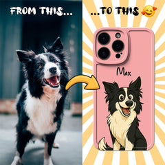 Fairy Tale Pet Portrait TPU iPhone Case – Custom Cartoon Portrait from Your Photo