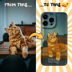Ghibli-Inspired TPU iPhone Case – Custom Cartoon Portrait from Your Photo