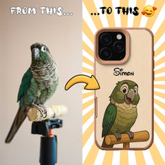 Fairy Tale Pet Portrait TPU & PU iPhone Case – Custom Cartoon Portrait from Your Photo