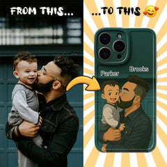 Ghibli-Inspired TPU iPhone Case – Custom Cartoon Portrait from Your Photo