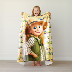 Custom Pixar Style Blanket from Your Photo | Personalized Kids & Baby Gift with Name