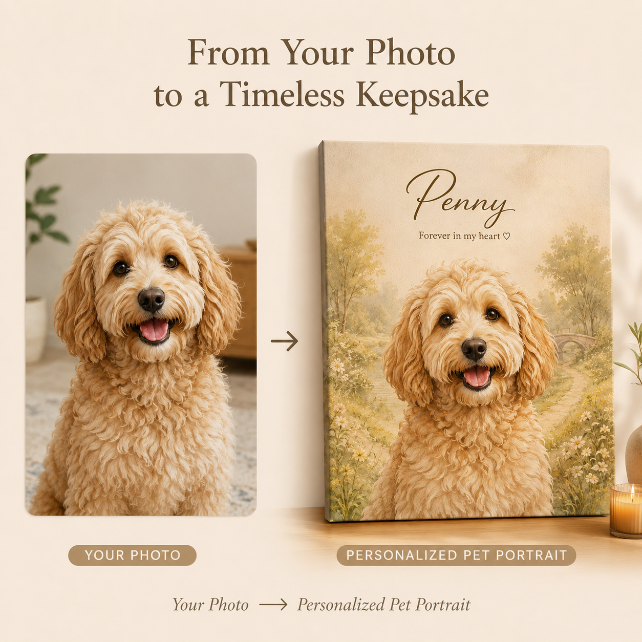 Personalized Storybook Pet Portrait Canvas Print