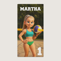 Pixar-Inspired Custom Beach Towel – Volleyball Edition from Your Photo