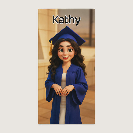 Pixar-Inspired Custom Beach Towel – Graduation from Your Photo