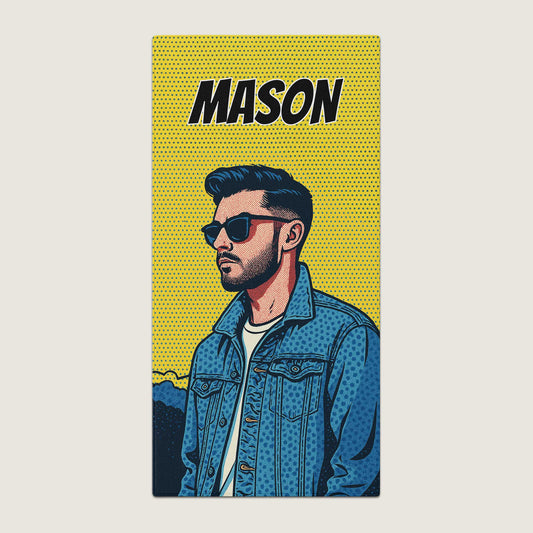 Pop Art Comic Style Custom Beach Towel from Your Photo