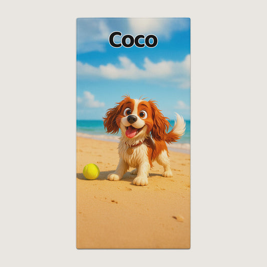 Pixar-Inspired Custom Beach Towel – Pet Edition from Your Photo