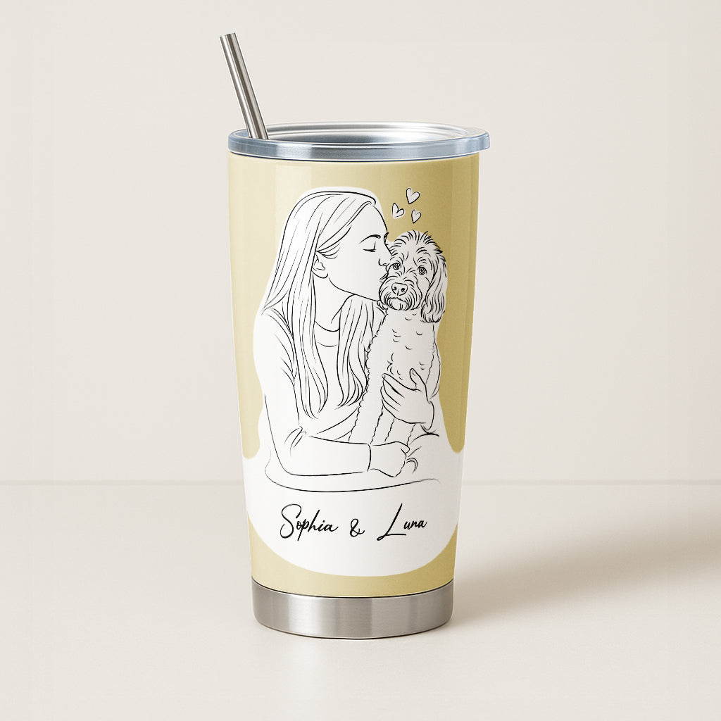 Custom Pet Portrait 20oz Tumbler