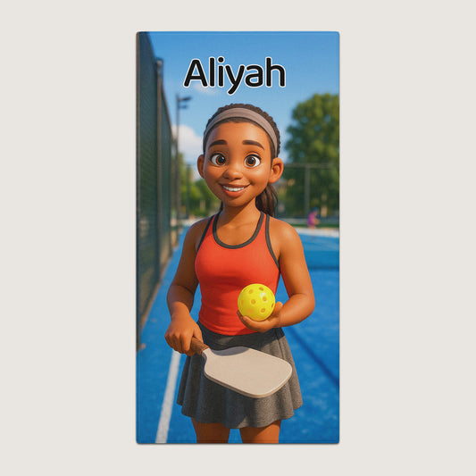 Pixar-Inspired Custom Beach Towel – Pickleball Edition from Your Photo