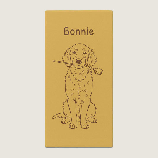 Retro Line Illustration Style Custom Beach Towel from Your Photo