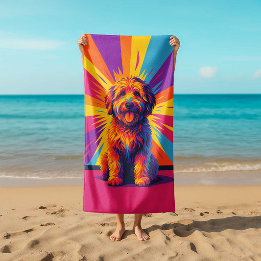 Neon Pop Style Custom Beach Towel from Your Photo
