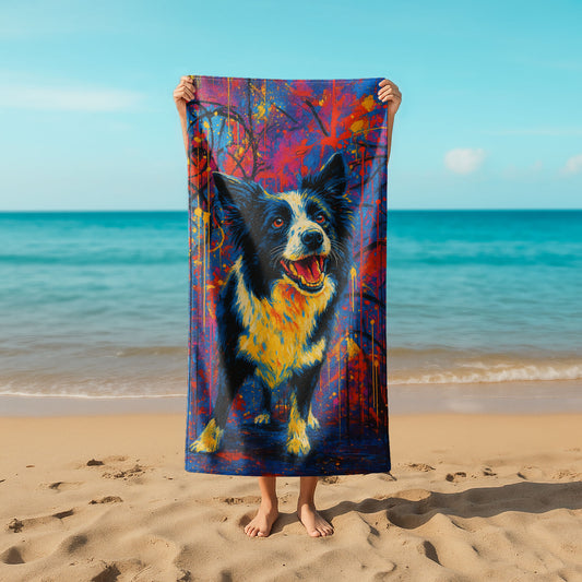 Pop Splash Expressionism Art Style Custom Beach Towel from Your Photo
