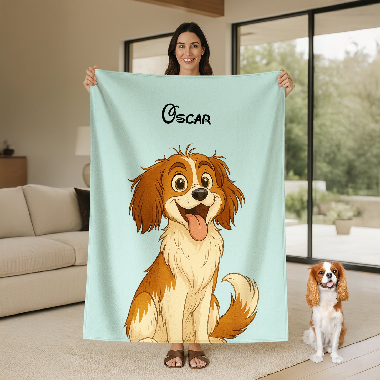 Personalized Storybook Pet Portrait Blanket