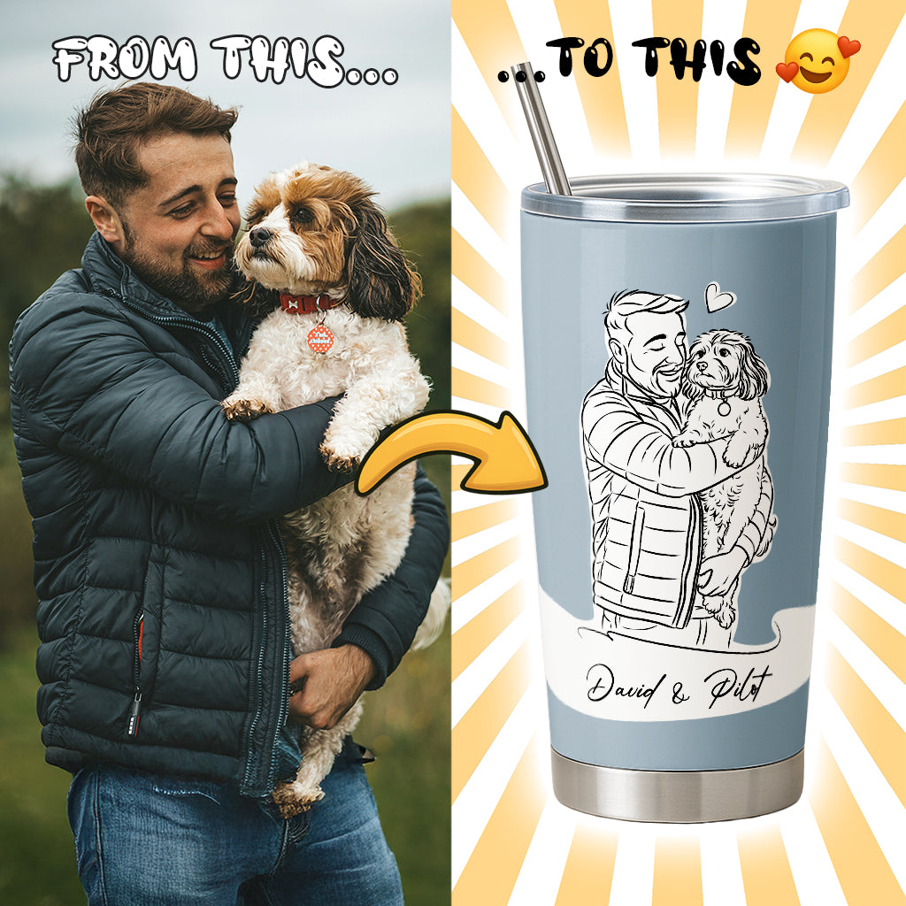 Custom Pet Portrait 20oz Tumbler
