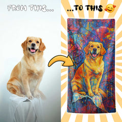 Pop Splash Expressionism Art Style Custom Beach Towel from Your Photo