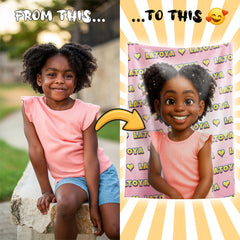 Pixar-Inspired Custom Flannel Blanket – Turn Your Photo into a Cartoon Character