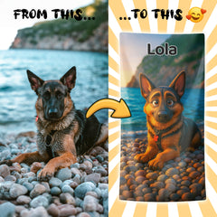 Pixar-Inspired Custom Beach Towel – Pet Edition from Your Photo