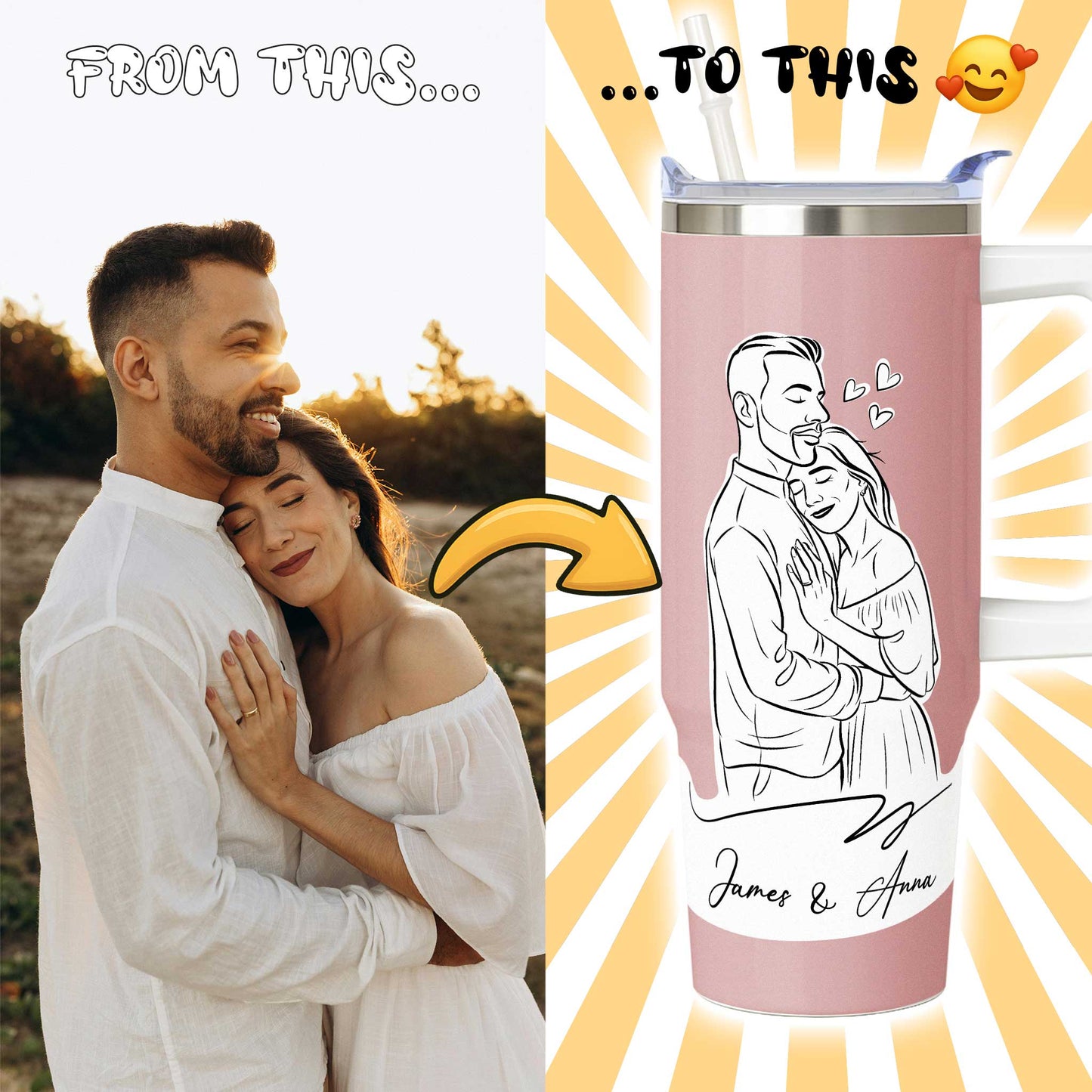 Custom Pet Portrait 30oz Tumbler for Pet Moms & Pet Dads