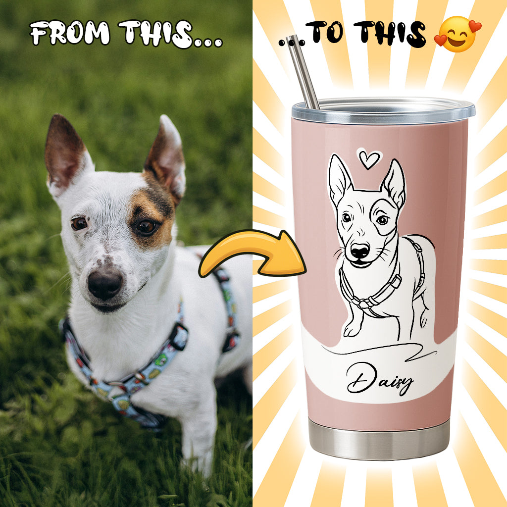 Custom Pet Portrait 20oz Tumbler