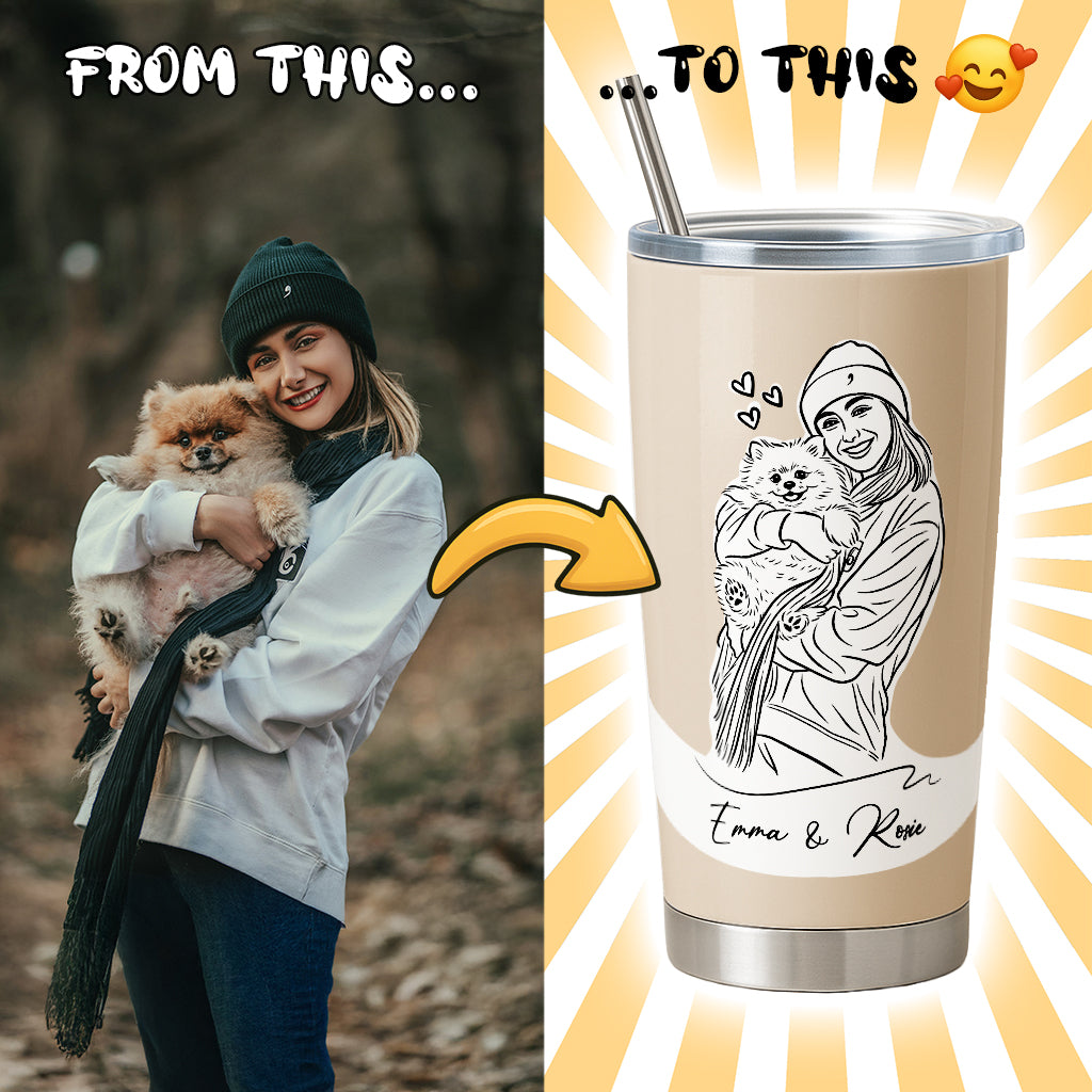 Custom Pet Portrait 20oz Tumbler