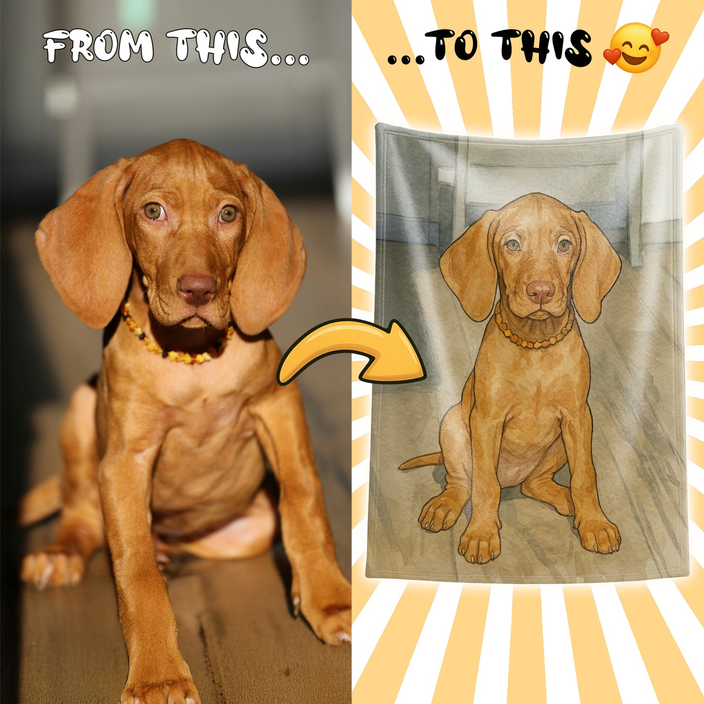 Watercolor Pet Portrait Keepsake Blanket
