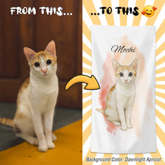 Watercolor and Pen Art Style Custom Beach Towel from Your Photo