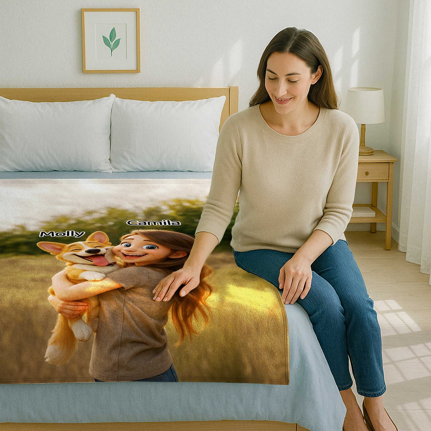 Pixar-Inspired Custom Flannel Blanket from Your Photo