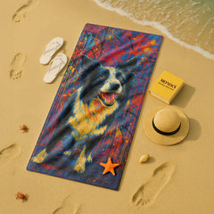Pop Splash Expressionism Art Style Custom Beach Towel from Your Photo