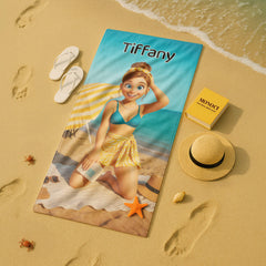 Pixar-Inspired Custom Beach Towel from Your Photo