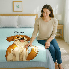 Fairy Tale Cartoon Style Custom Flannel Blanket from Your Photo
