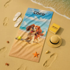 Pixar-Inspired Custom Beach Towel – Pet Edition from Your Photo