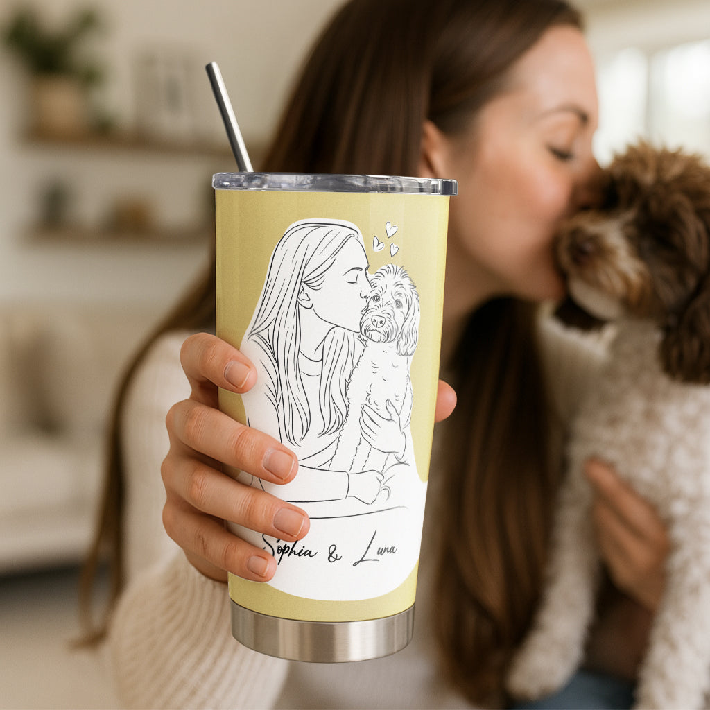 Custom Pet Portrait 20oz Tumbler