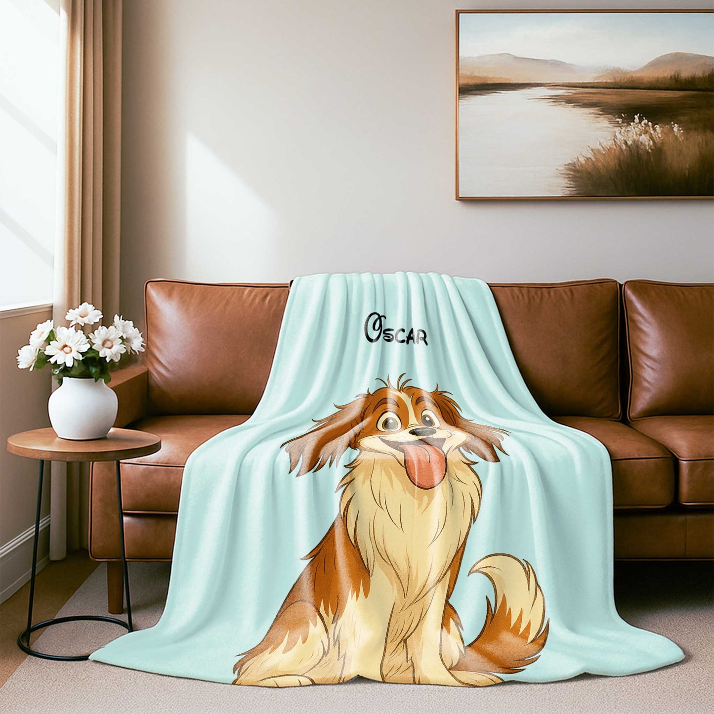 Personalized Storybook Pet Portrait Blanket