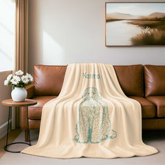 Retro Line Illustration Style Custom Flannel Blanket from Your Photo