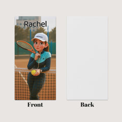 Pixar-Inspired Custom Beach Towel – Tennis Edition from Your Photo