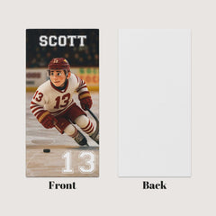 Pixar-Inspired Custom Beach Towel – Ice Hockey Edition from Your Photo