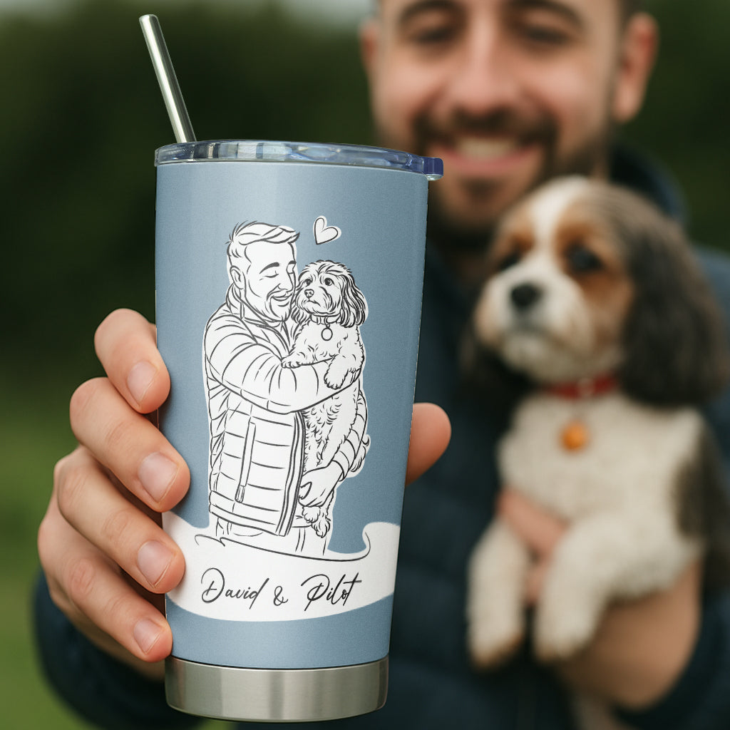 Custom Pet Portrait 20oz Tumbler