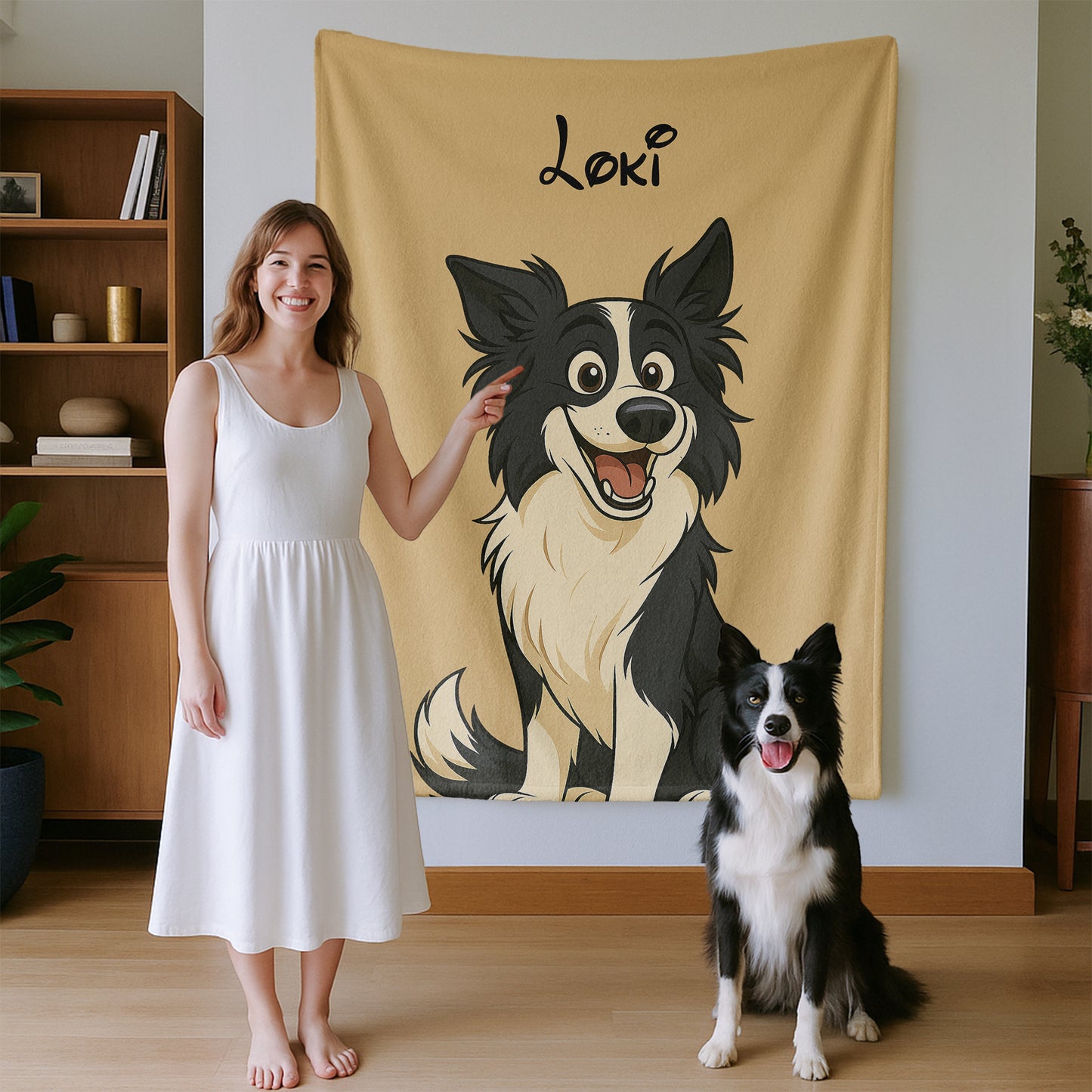 Personalized Storybook Pet Portrait Blanket
