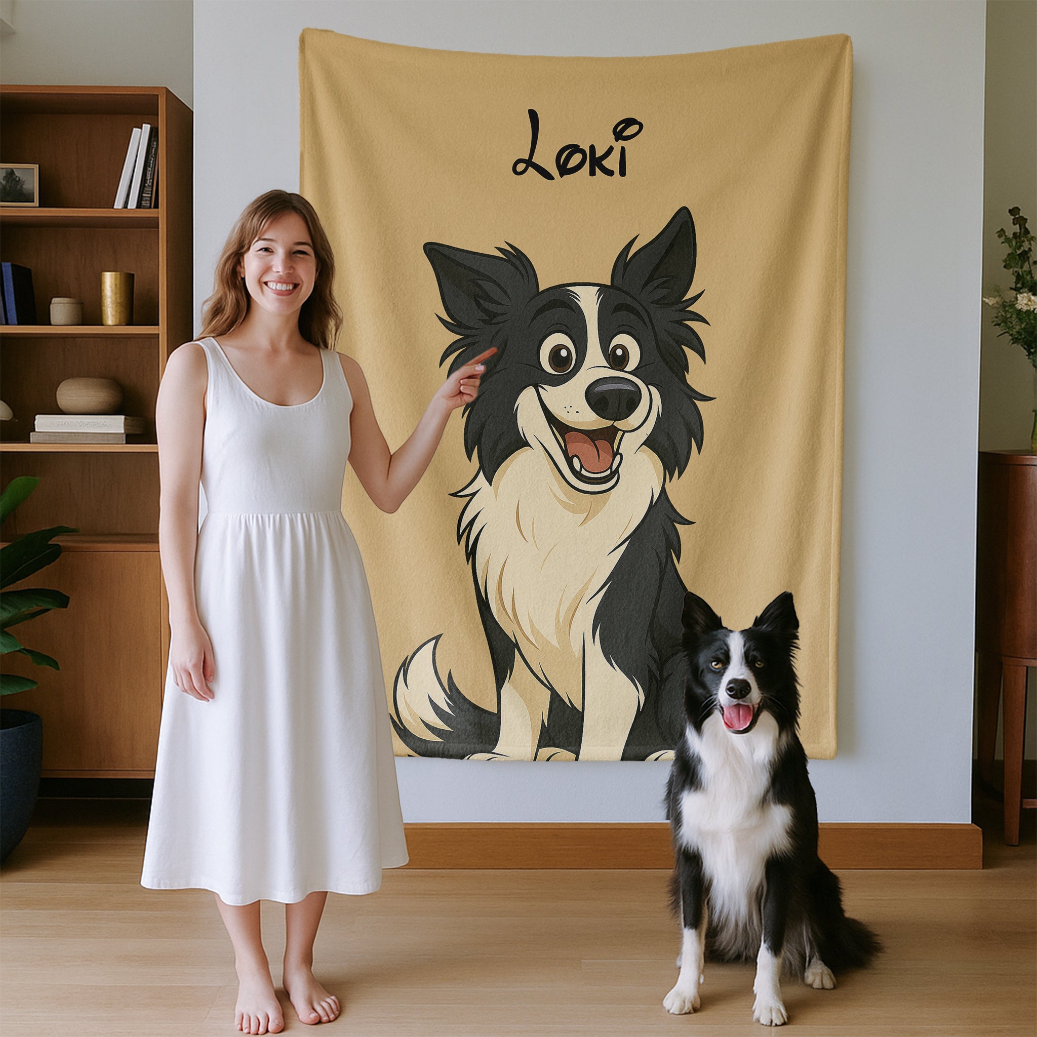 Custom pet portrait blanket