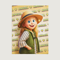 Custom Pixar Style Blanket from Your Photo | Personalized Kids & Baby Gift with Name