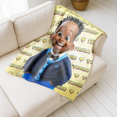 Custom Pixar Style Blanket from Your Photo | Personalized Kids & Baby Gift with Name